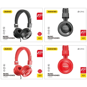Wholesale Dudao wired headphones black (X21 black) - DDA38 - {ean13} - Hurt