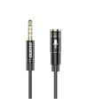 Kabel audio prodlužovač Dudao AUX pro sluchátka s mikrofonem 3,5 mm mini jack černý