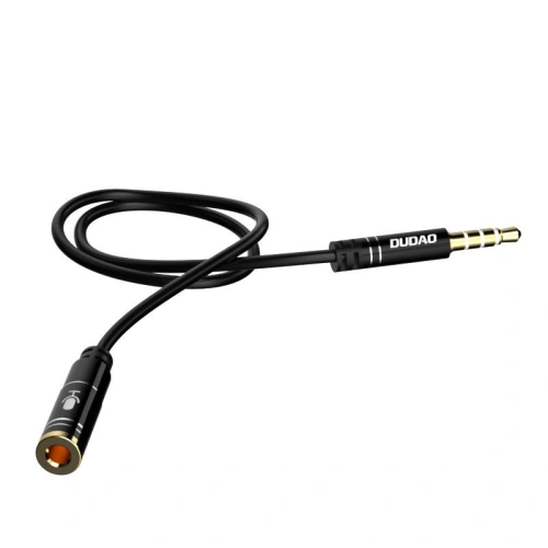 Kabel audio przedłużacz Dudao AUX do słuchawek z mikrofonem 3,5 mm mini jack black