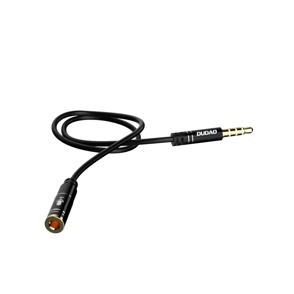 Hurtownia GSM - Audio hosszabbító kábel Dudao AUX fejhallgatóhoz mikrofonos 3,5 mm mini jack fekete - DDA40 - {ean13} - Hurt