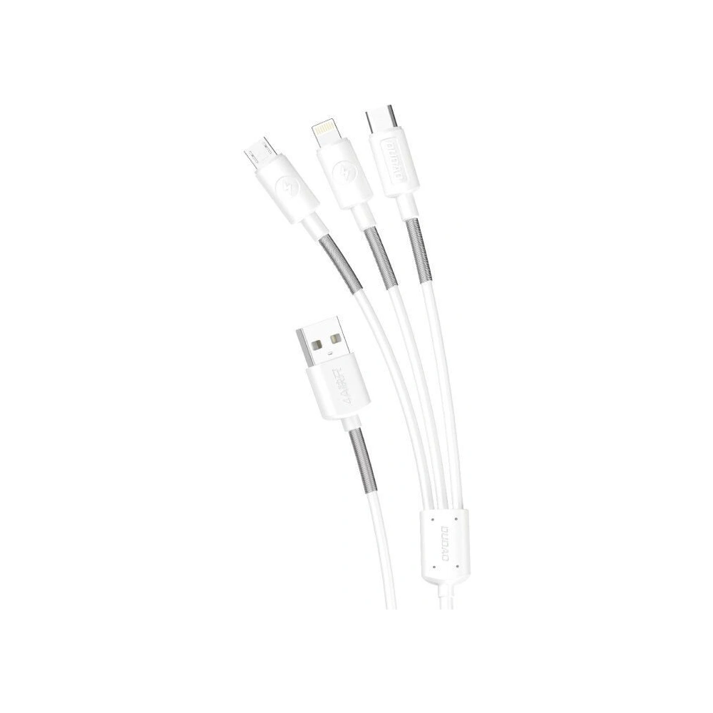 Hurtownia GSM - Kabel Dudao 3w1 USB - Lightning/USB-C/microUSB 1.2m 4A bílý (L8s) - DDA42 - {ean13} - Hurt