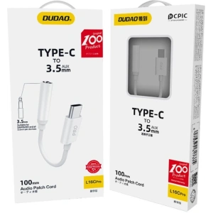 Hurtownia GSM - Adaptér audio Dudao USB-C/mini jack 3,5mm bílý (L16CPro) - DDA43 - {ean13} - Hurt