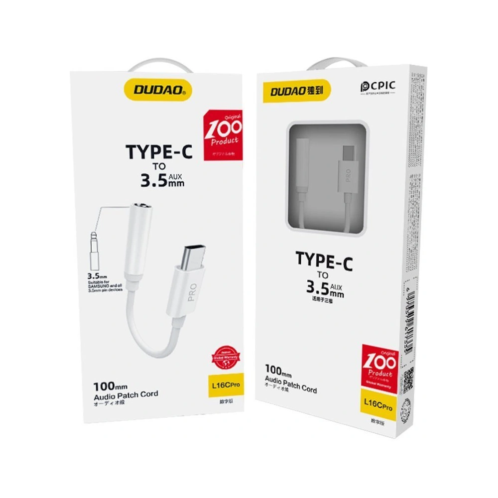Hurtownia GSM - Adaptér audio Dudao USB-C/mini jack 3,5mm bílý (L16CPro) - DDA43 - {ean13} - Hurt
