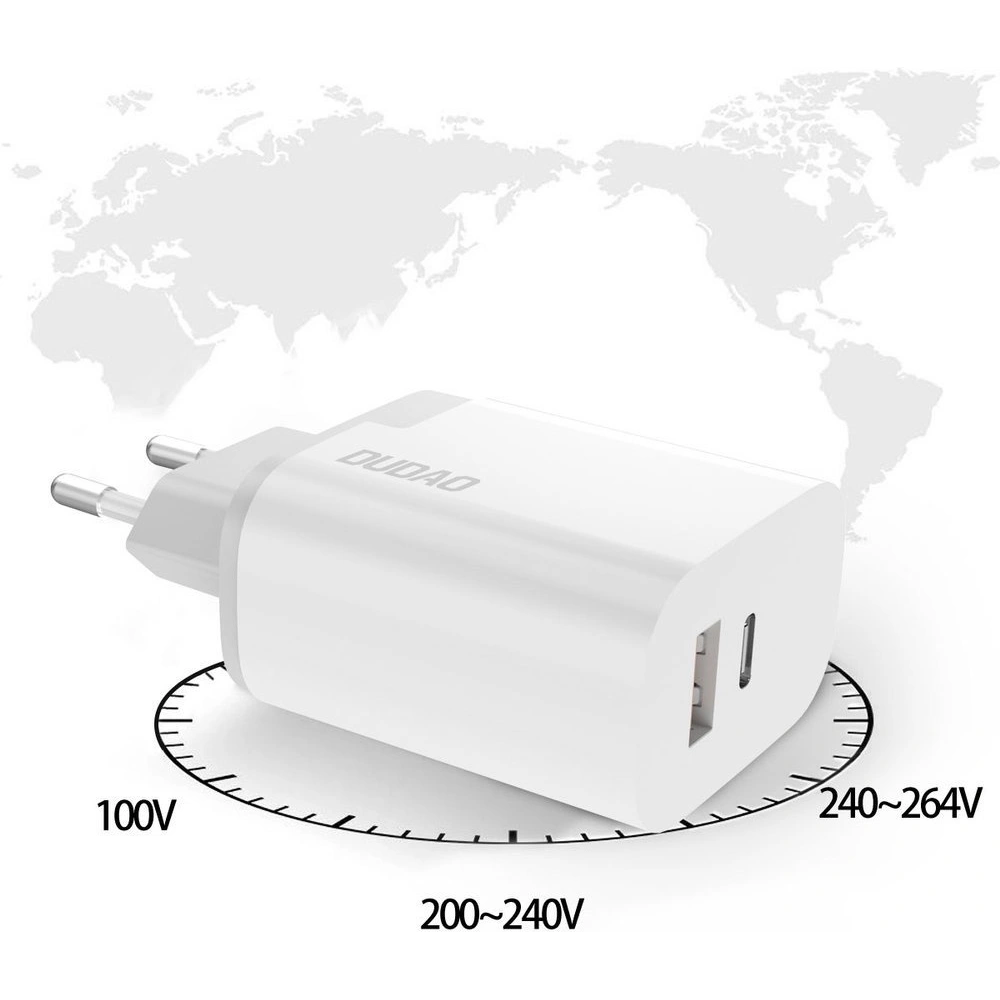 Hurtownia GSM - Încărcător de rețea Dudao USB/USB-C Power Delivery Quick Charge 3.0 3A 22,5W alb (A6xsEU white) - DDA46 - {ean13} - Hurt