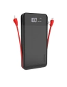 Dudao 2x USB powerbank 10000mAh 2A built-in cable 3in1 Lightning / USB Type C / micro USB 3A black (K1A black)