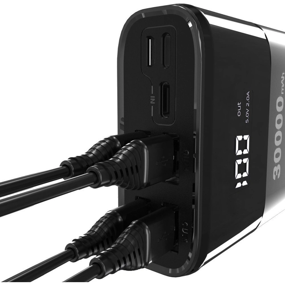 Hurtownia GSM - Powerbank Dudao 4xUSB 30000mAh ecran LCD 3A alb (K8Max alb) - DDA48 - {ean13} - Hurt