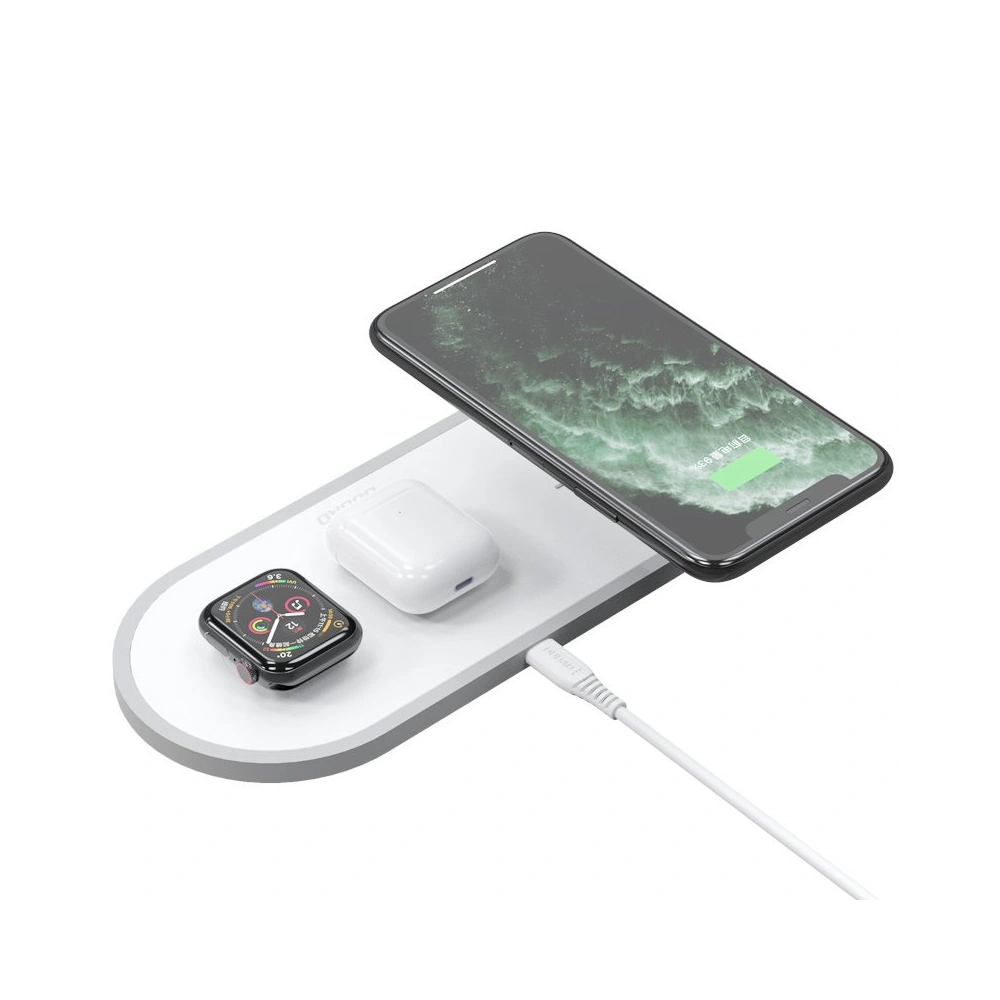 Hurtownia GSM - Vezeték nélküli töltő Dudao 3w1 Qi telefonhoz/fülhallgatóhoz AirPods/Apple Watch 38mm fehér (A11) - DDA49 - {ean13} - Hurt