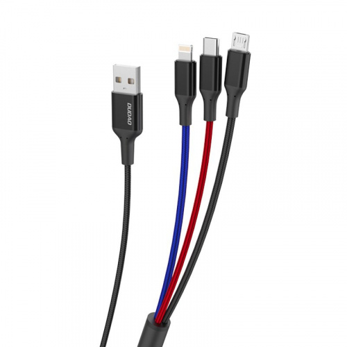 Dudao Distributor - 6970379617786 - DDA52 - Dudao 3in1 USB cable - Lightning / USB Type C / micro USB 5 A 38 cm black (L10pro) - B2B homescreen