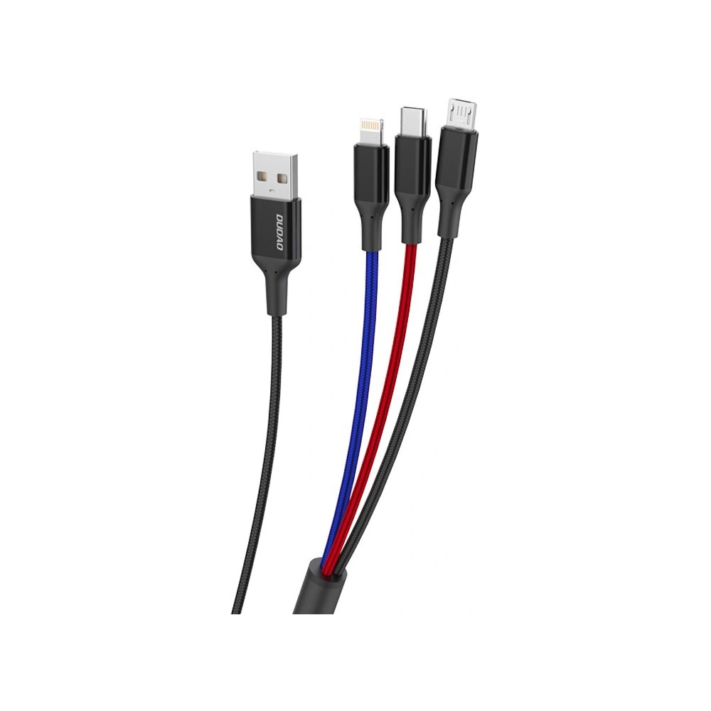 Hurtownia GSM - Kabel Dudao 3w1 USB - Lightning/USB-C/microUSB 5A 38cm černý (L10pro) - DDA52 - {ean13} - Hurt