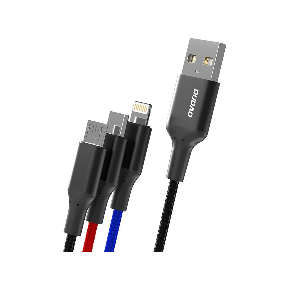 Hurtownia GSM - Kabel Dudao 3w1 USB - Lightning/USB-C/microUSB 5A 38cm černý (L10pro) - DDA52 - {ean13} - Hurt