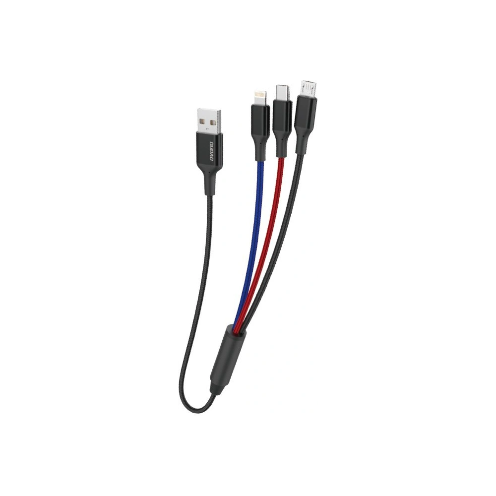 Hurtownia GSM - Kabel Dudao 3w1 USB - Lightning/USB-C/microUSB 5A 38cm černý (L10pro) - DDA52 - {ean13} - Hurt