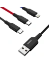 Hurtownia GSM - Kabel Dudao 3w1 USB - Lightning/USB-C/microUSB 5A 38cm černý (L10pro) - DDA52 - {ean13} - Hurt