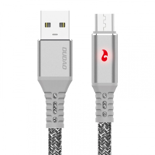 Dudao Distributor - 6970379618028 - DDA59 - Dudao cable USB - micro USB cable 1 m 3 A with LED gray (L7xM Micro) - B2B homescreen