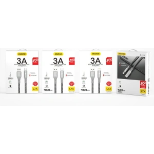 Wholesale Dudao cable USB - micro USB cable 1 m 3 A with LED gray (L7xM Micro) - DDA59 - {ean13} - Hurt