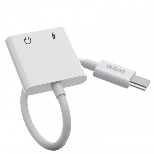 Dudao Distributor - 6970379618158 - DDA61 - Dudao adapter plug headphone splitter USB Type C - USB Type C / 3.5 mm mini jack white (L13T white) - B2B homescreen