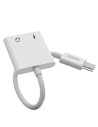 Adaptér audio Dudao USB-C - USB-C/3,5mm mini jack bílý (L13T)