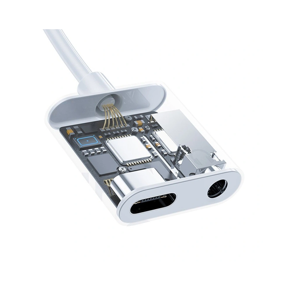 Hurtownia GSM - Adaptér audio Dudao USB-C - USB-C/3,5mm mini jack bílý (L13T) - DDA61 - {ean13} - Hurt
