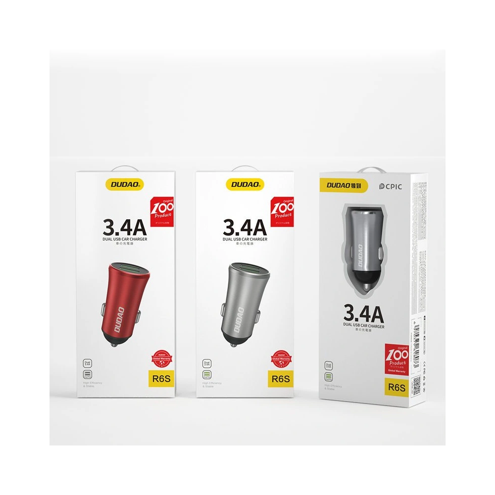 Hurtownia GSM - Nabíječka do auta Dudao 3,4A 2xUSB červená (R6S) - DDA62 - {ean13} - Hurt