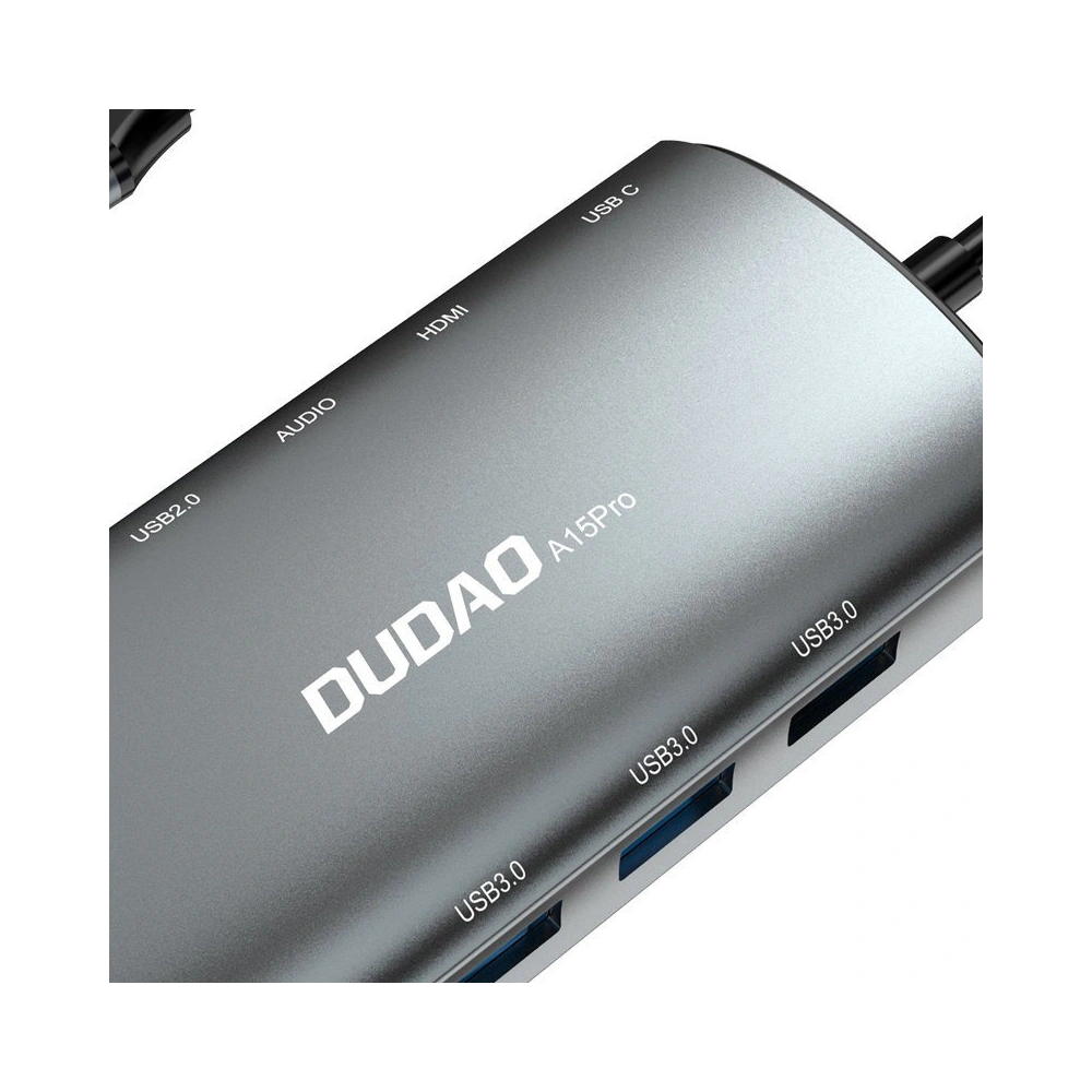 Wholesale Hub Dudao 11in1 USB-C - USB-C PD 60 W/HDMI/3,5 mm mini jack/USB 2.0/card reader/VGA/RJ45/3x USB 3.2 Gen 1 gray (A15Pro) - DDA66 - {ean13} - Hurt