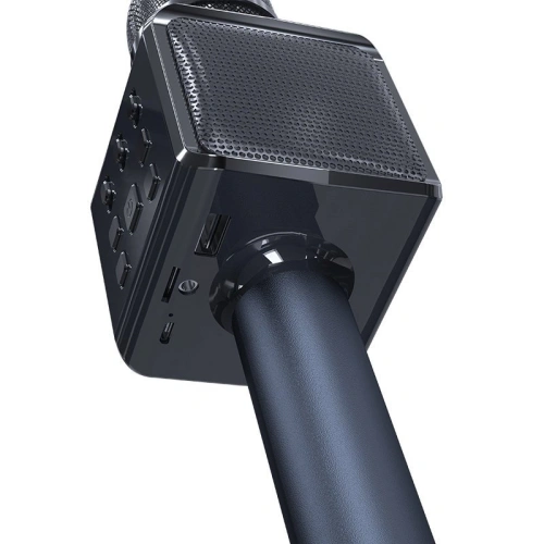 Bezprzewodowy mikrofon do karaoke Dudao Bluetooth głośnik uchwyt na telefon czarny (Y16)