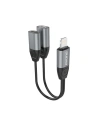 Adaptér audio Dudao Lightning - Lightning/3,5mm mini jack šedý (L17i)