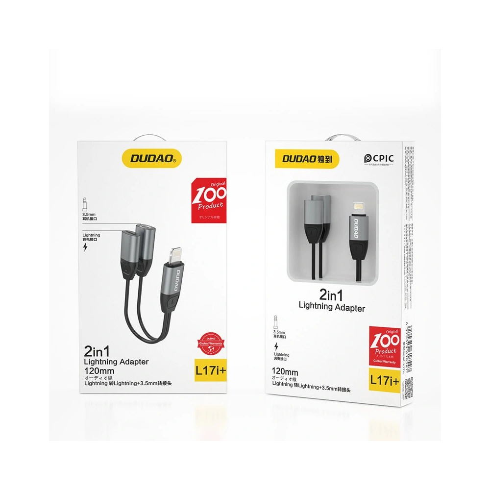 Hurtownia GSM - Adaptér audio Dudao Lightning - Lightning/3,5mm mini jack šedý (L17i) - DDA77 - {ean13} - Hurt