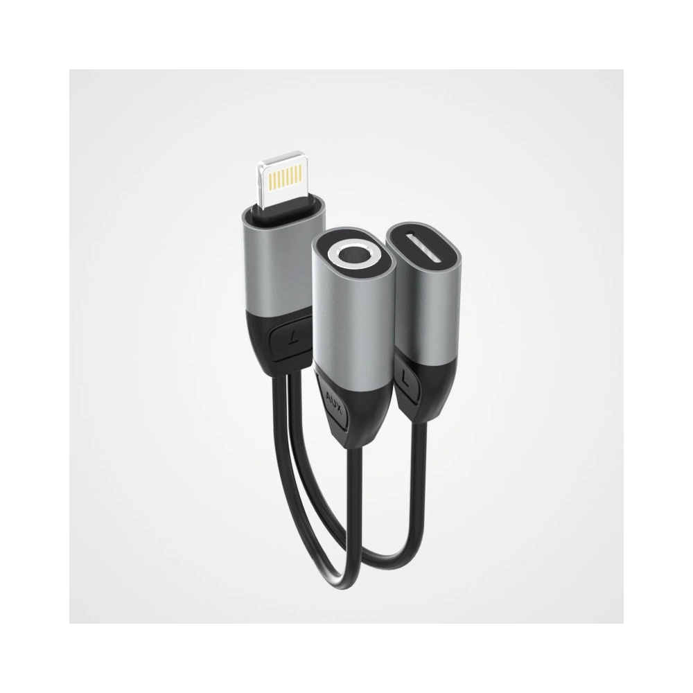 Hurtownia GSM - Adaptér audio Dudao Lightning - Lightning/3,5mm mini jack šedý (L17i) - DDA77 - {ean13} - Hurt