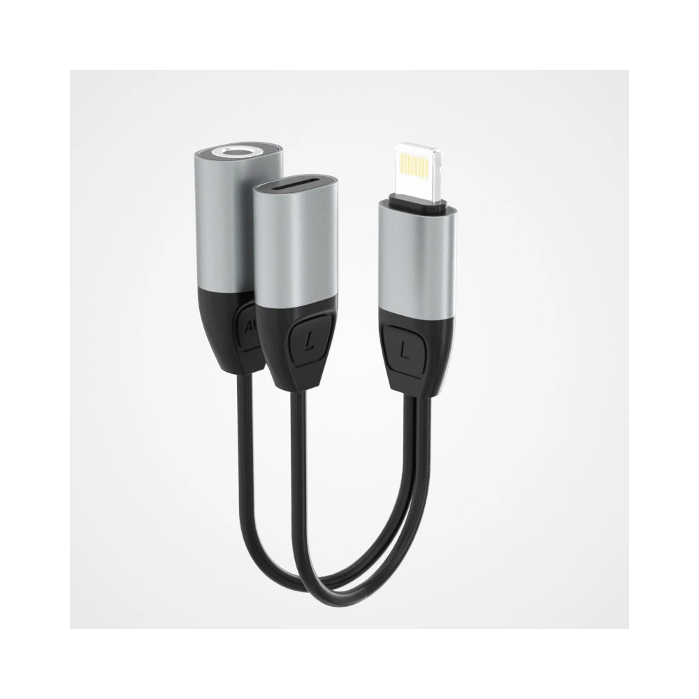 Hurtownia GSM - Adaptér audio Dudao Lightning - Lightning/3,5mm mini jack šedý (L17i) - DDA77 - {ean13} - Hurt