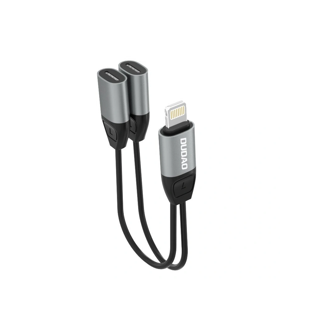 Hurtownia GSM - Adaptér audio Dudao Lightning - 2x Lightning šedý (L17i) - DDA78 - {ean13} - Hurt