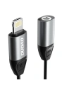 Adaptér audio Dudao Lightning - Lightning/3,5mm mini jack šedý (L17)