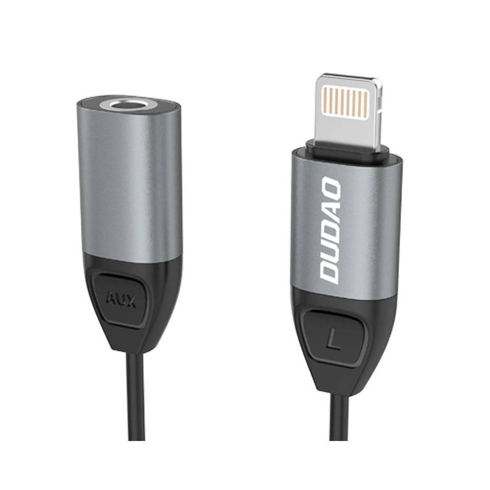 Wholesale Dudao adapter Lightning to headphone jack 3.5mm mini jack adapter gray (L17 gray) - DDA79 - {ean13} - Hurt