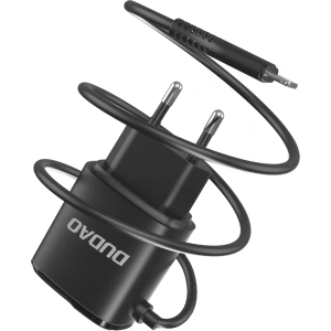 Hurtownia GSM - Síťová nabíječka Dudao 2x USB s vestavěným kabelem Lightning 12W černá (A2ProL) - DDA87 - {ean13} - Hurt