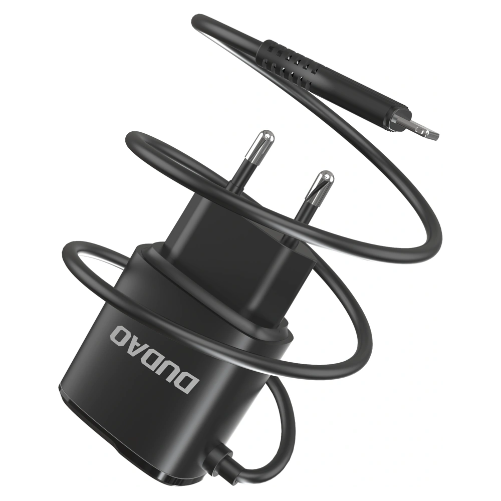 Hurtownia GSM - Síťová nabíječka Dudao 2x USB s vestavěným kabelem Lightning 12W černá (A2ProL) - DDA87 - {ean13} - Hurt