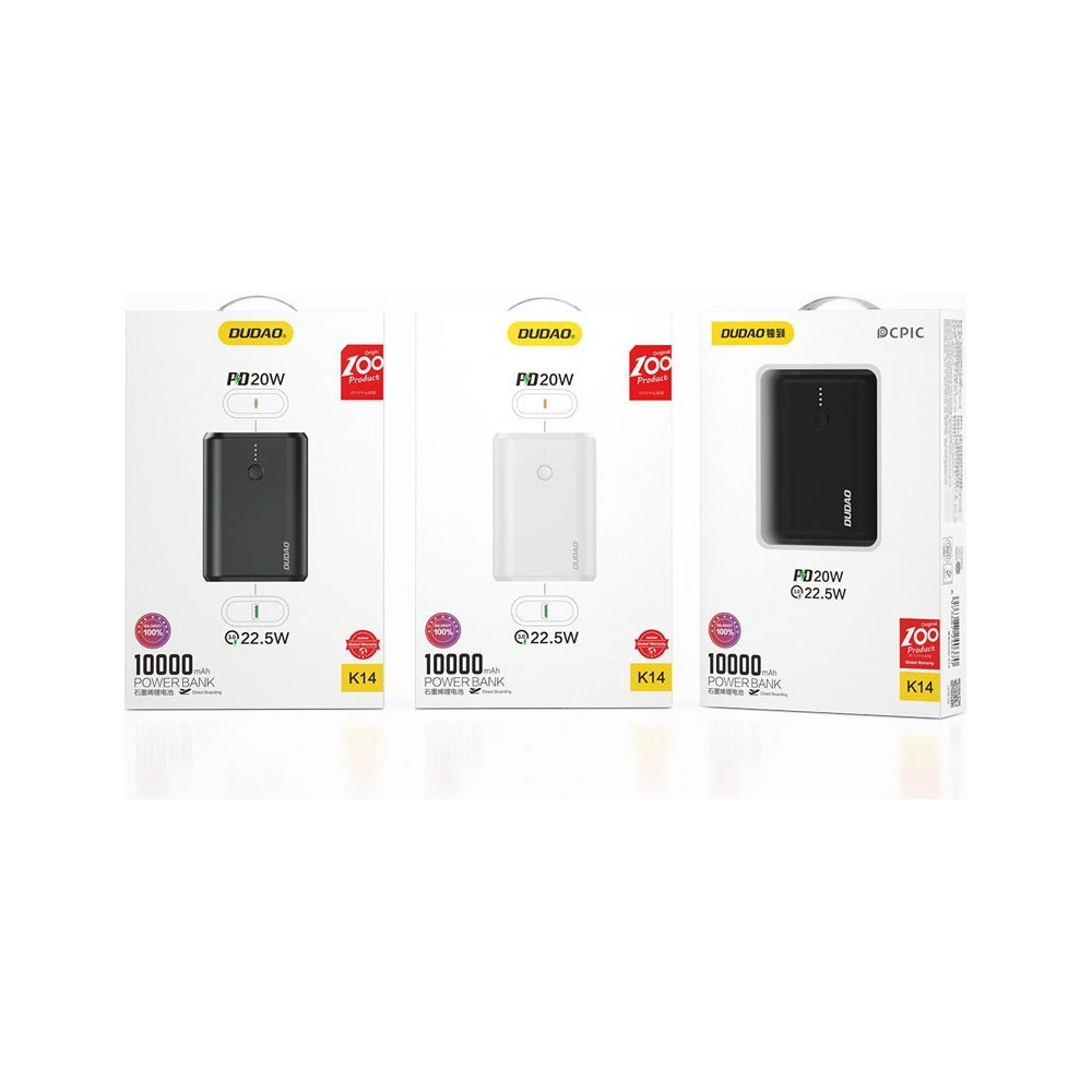 Hurtownia GSM - Powerbank Dudao 10000mAh Power Delivery Quick Charge 3.0 22,5 W černý (K14) - DDA94 - {ean13} - Hurt