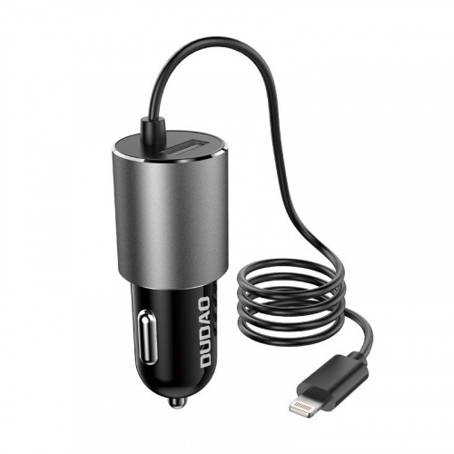Dudao Distributor - 6973687240516 - DDA96 - Dudao USB car charger with built-in 3.4 A Lightning cable black (R5Pro L) - B2B homescreen