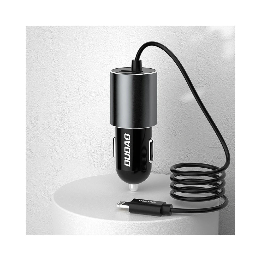 Hurtownia GSM - Auto nabíječka Dudao USB s vestavěným Lightning kabelem 3,4 A černá (R5Pro L) - DDA96 - {ean13} - Hurt