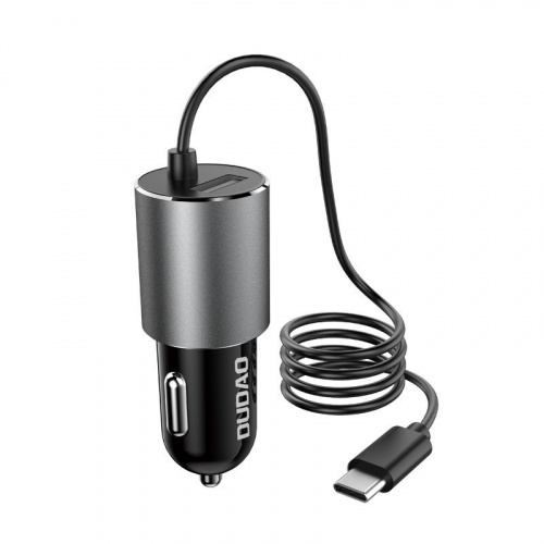 Dudao Distributor - 6973687240523 - DDA97 - Dudao USB car charger with built-in cable USB Type C 3.4 A black (R5Pro T) - B2B homescreen