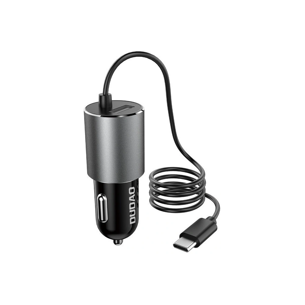 Hurtownia GSM - Auto nabíječka Dudao USB s vestavěným kabelem USB-C 3,4A černá (R5Pro T) - DDA97 - {ean13} - Hurt