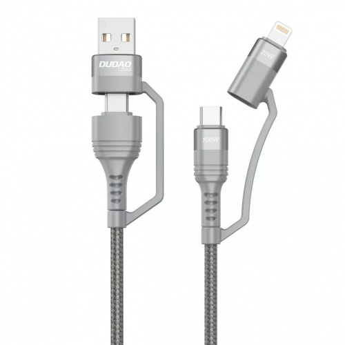 Dudao Distributor - 6973687242756 - DDA99 - Dudao cable 4in1 USB Type C PD / USB cable - USB Type C Power Delivery (100W) / Lightning (20W) 1m gray (L20XS) - B2B homescreen