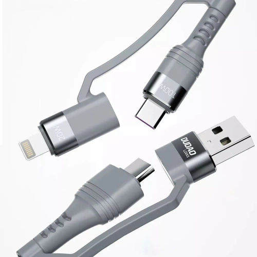 Kabel Dudao 4w1 USB-C PD/USB - USB-C/Lightning 1m szary (L20XS)
