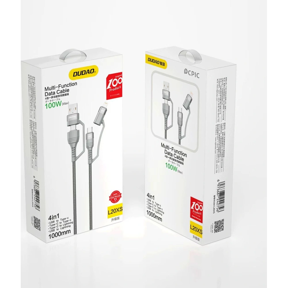 Hurtownia GSM - Kabel Dudao 4w1 USB-C PD/USB - USB-C/Lightning 1m grau (L20XS) - DDA99 - {ean13} - Hurt