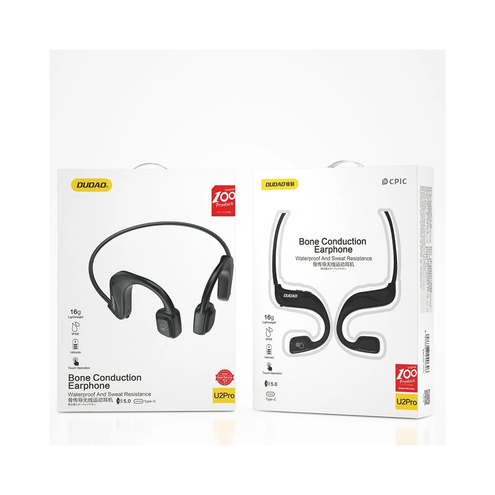 Hurtownia GSM - Căști wireless cu conducție osoasă Dudao Bluetooth 5.0 negru (U2Pro) - DDA102 - {ean13} - Hurt