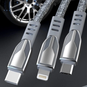 Wholesale Dudao USB braided cable - micro USB 5 A 1 m gray (L3PROM gray) - DDA105 - {ean13} - Hurt
