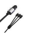 Auto nabíječka Dudao 3w1 USB 3,4 A s vestavěným kabelem Lightning/USB-C/microUSB černá (R5ProN)