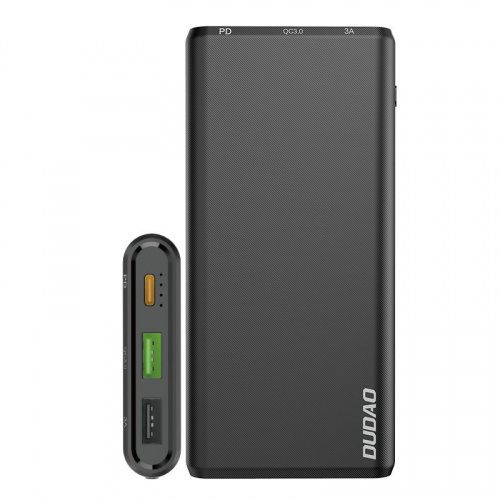 Dudao Distributor - 6970379617496 - DDA113 - Dudao powerbank 10000mAh 18W Quick Charge Power Delivery 2x USB / 1x USB Type C black (K12PQ_B) - B2B homescreen