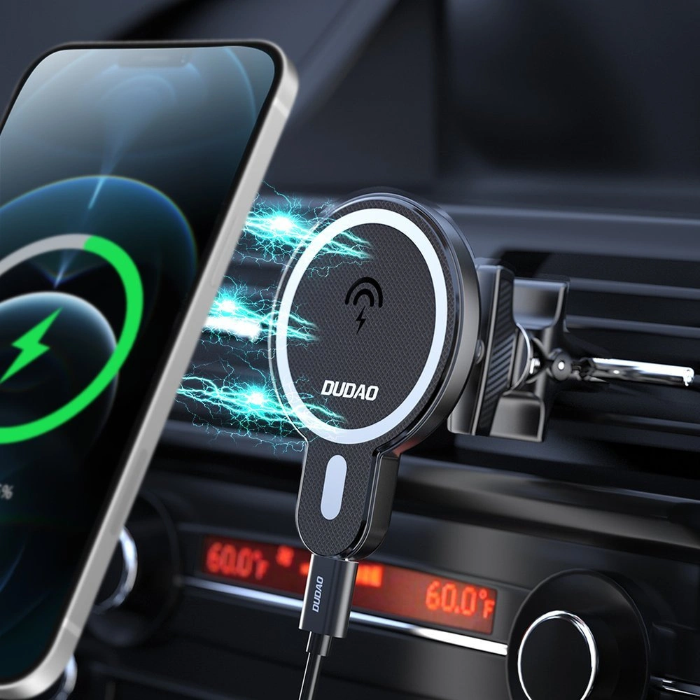 Wholesale Dudao Magnetic Car Holder Inductive Qi Charger 15W (MagSafe Compatible) Black (F13) - DDA117 - {ean13} - Hurt