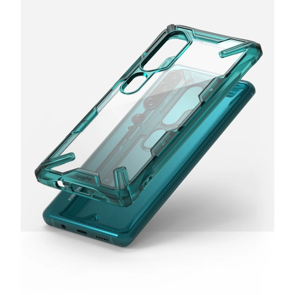 Hurtownia GSM - Etui Ringke Fusion-X Xiaomi Mi Note 10/Pro Tyrkysově zelená - RGK1089GRN - {ean13} - Hurt