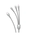 Kabel Dudao 3w1 USB - Lightning/microUSB/USB-C 65W 1,2m šedý (L20X)