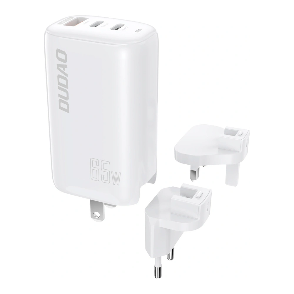 Hurtownia GSM - Netzteil Dudao GaN 3w1 (EU, US, UK) 2xUSB-C + USB PD QC 65W weiß (A7PRO) - DDA133 - {ean13} - Hurt