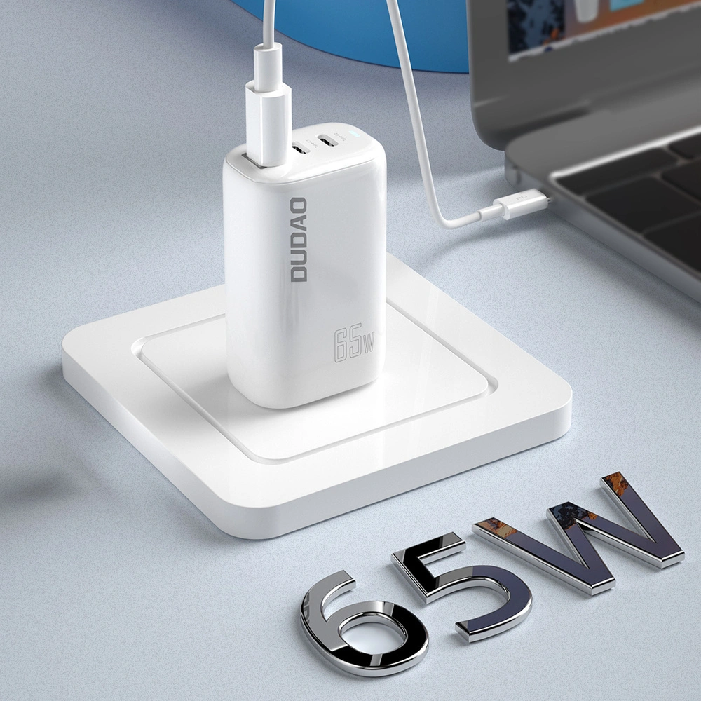Hurtownia GSM - Hálózati töltő Dudao GaN 3w1 (EU, US, UK) 2xUSB-C + USB PD QC 65W fehér (A7PRO) - DDA133 - {ean13} - Hurt